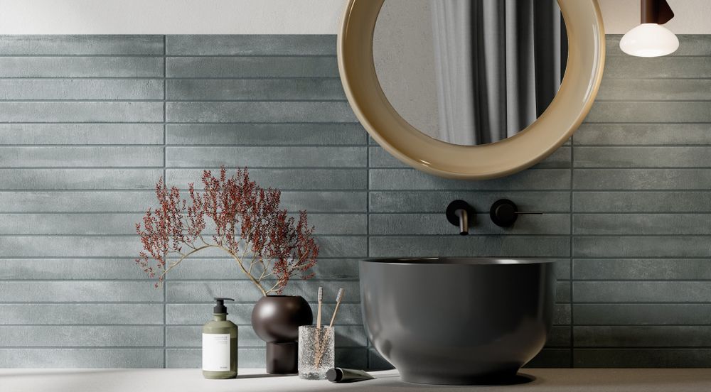 Ригельная плитка Rondine Arenosa Dark Blue 450x48x9,5