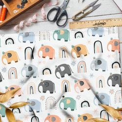 Ткань блэкаут слоники