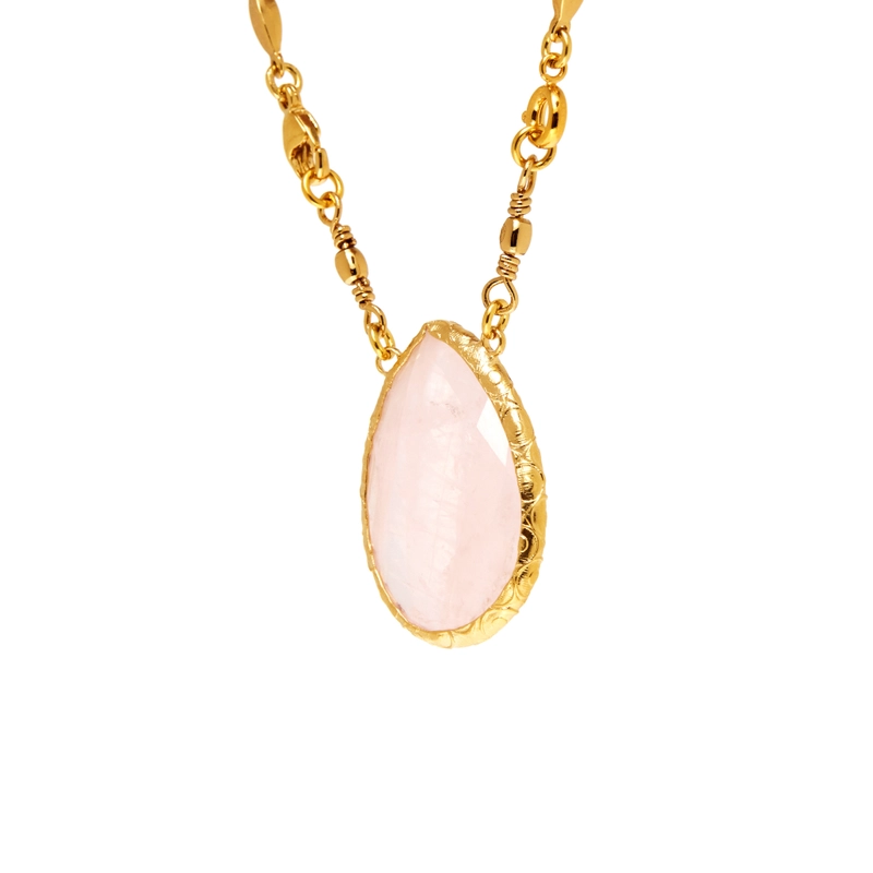 Колье Скапулярий в Оправе – Белый перламутр, Кристалл