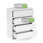 Комод Woodville Мадера К4М белый