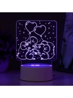 Светильник 3D ночник RISALUX «Мышата», LED RGB, от сети, 11.
