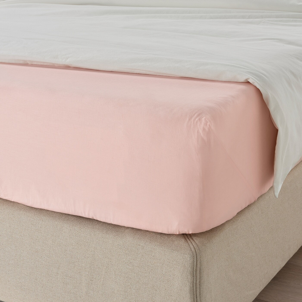 IKEA DVALA  (ИКЕА ДВАЛА)  -  Простыня на резинке, светло-розовая, 80x200 см