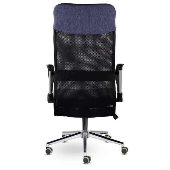 Кресло МС-040 Директ Лайт В хром Ср Moderno 07/Е11-к/Moderno 07 (синий/черный/синий)