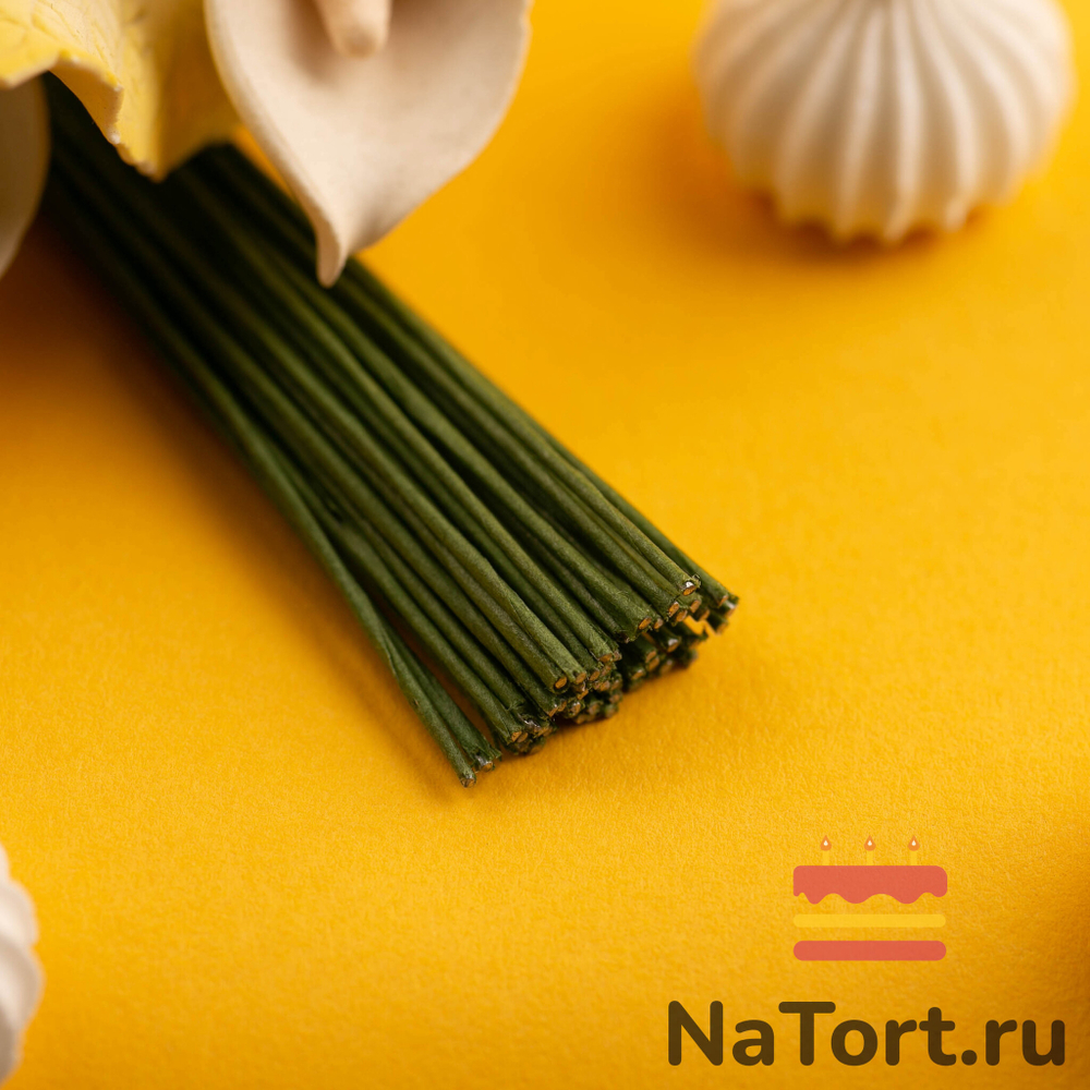 Флористическая проволока зеленая №22 (36 см, 50 шт)