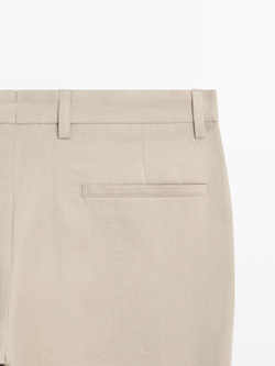 Massimo Dutti Костюмные брюки из 100% льна, бежевый