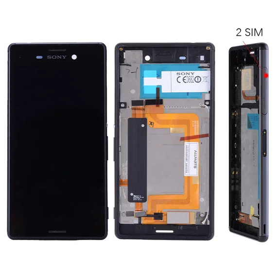 Дисплей для Sony Z3 в сборе с тачскрином на рамке（Black) (Version:2 SIM)