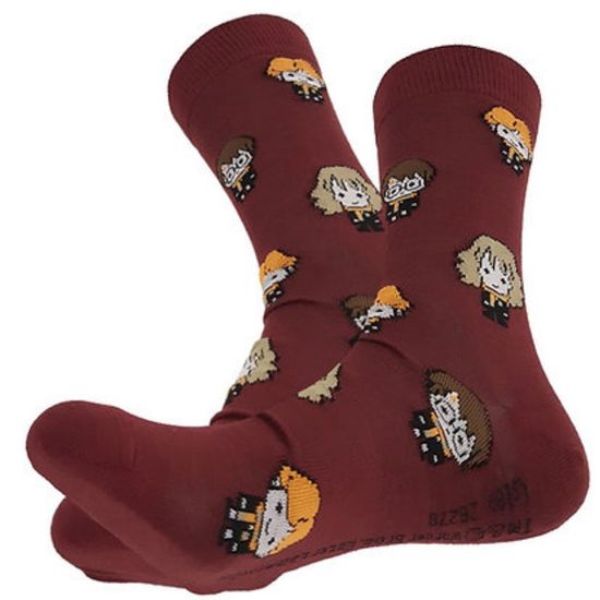 Носки Гарри Поттер "Гарри, Гермиона и рон" р-р 36-42 (бордовый)