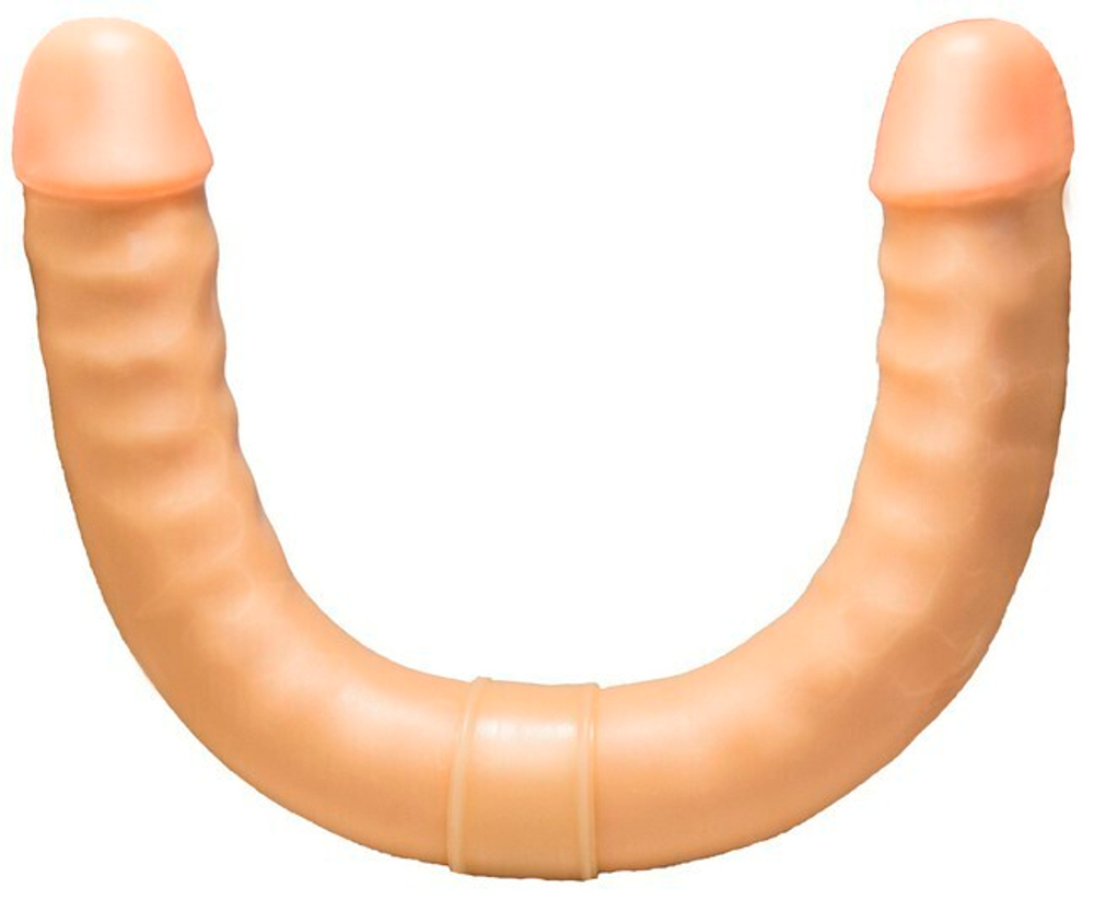 Фаллоимитатор сдвоенный телесный (Цвет: телесный)