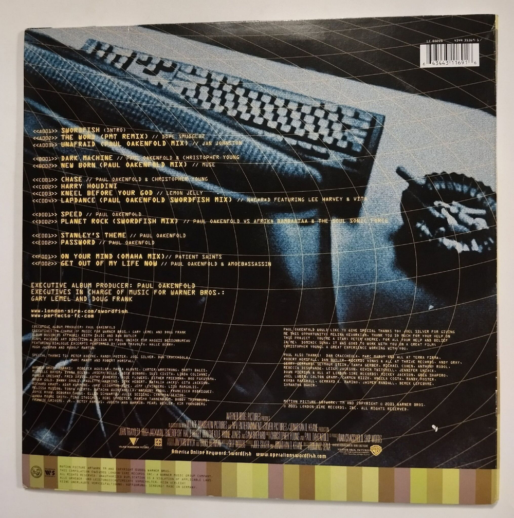 Винтажная виниловая пластинка LP Paul Oakenfold Swordfish The Album (Germany 2001)