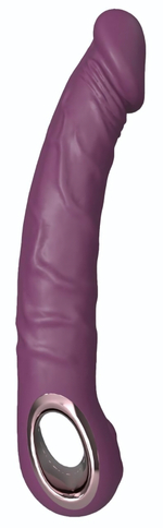 Фиолетовый силиконовый вибратор - 22 см. (Цвет: фиолетовый)