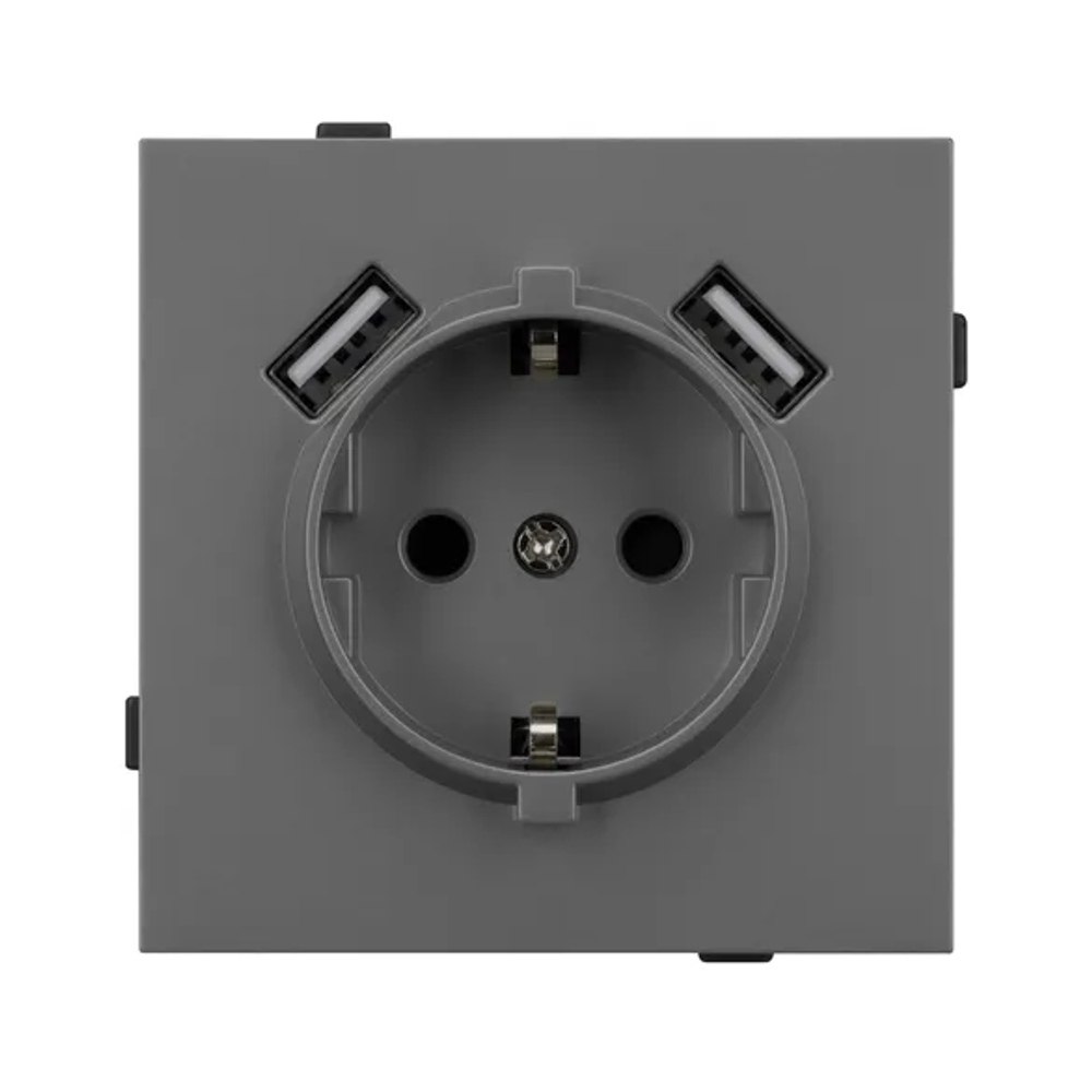 Механизм розетки с USB зарядкой SCT-TENDO-MUAA-SFPL-GR (230V, 16A) (Arlight, -) 054605