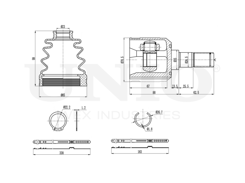 ШРУС внутренний UNIO CVJ-30058