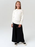 Джемпер для девочки с длинным рукавом AT977-1 молочный