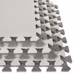 Коврик-пазл напольный 1,5х1 м, 6 шт., 50х50 см, толщина 1 см, серый, светло-серый, ЮНЛАНДИЯ, 664810