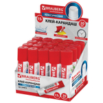 Клей-карандаш BRAUBERG 15 г (20 штук в упаковке)