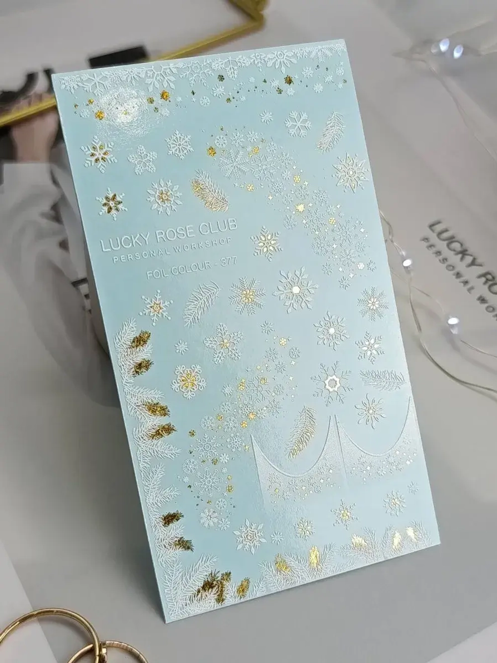 Lucky Rose Слайдеры наклейки для длинных ногтей 377