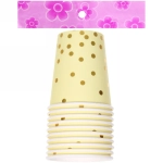 Стакан бумажный 0,2л в наборе 10 шт «Конфетти» желтый