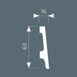 Плинтус Ecopolymer, 63x16 мм