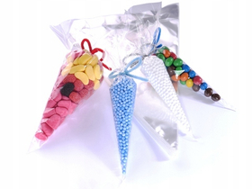 Конусные пакетики прозрачные 13х25 см. 100 шт.