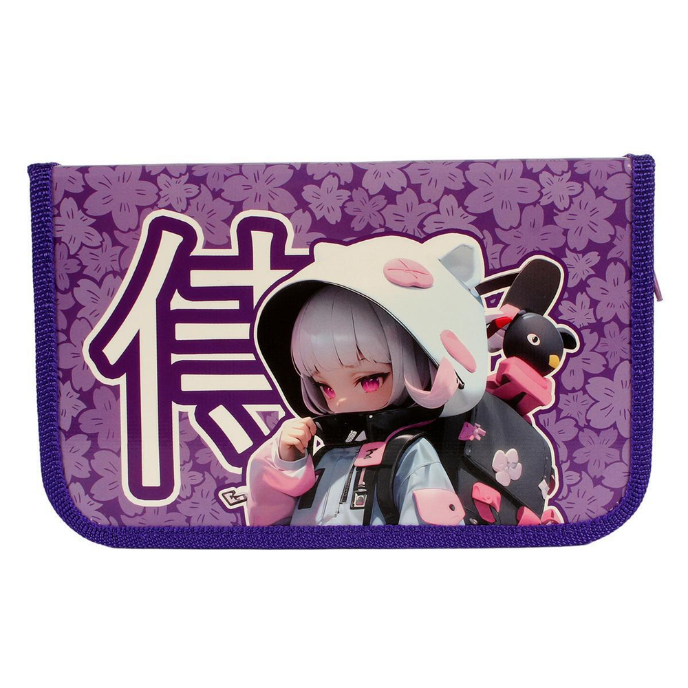 Пенал 1 секц. большой 190/115 "Девочка с рюкзаком 2024" (Пчелка)