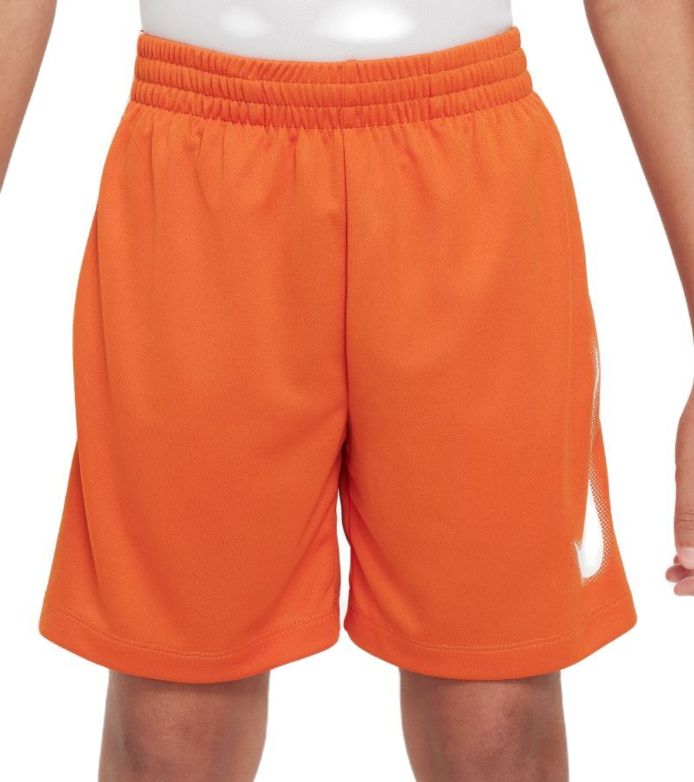 Шорты для мальчика теннисные Nike Dri-Fit Multi+ Graphic Training Shorts - campfire orange/white/white