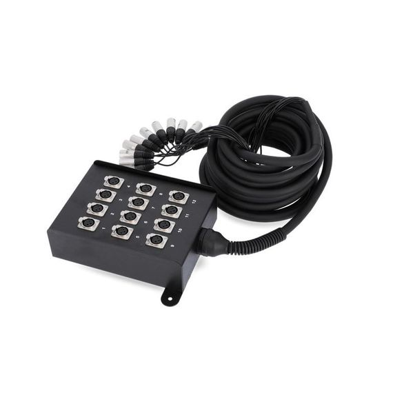 Adam Hall K 12 C 10 - мультикор со стейдж-боксом, 12 x XLR возврат, 12 x 0.314 мм2, 10 м