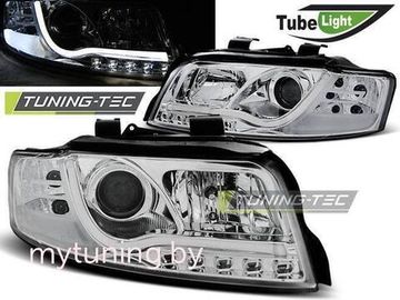 Передние фары led tube lights chrome для Audi A4 B6