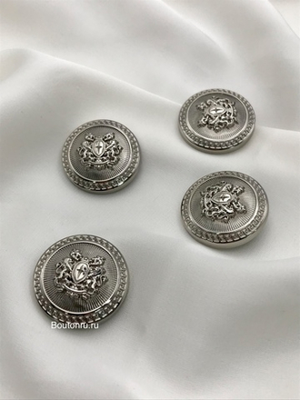 Шляпка под установочные кнопки серебро герб
