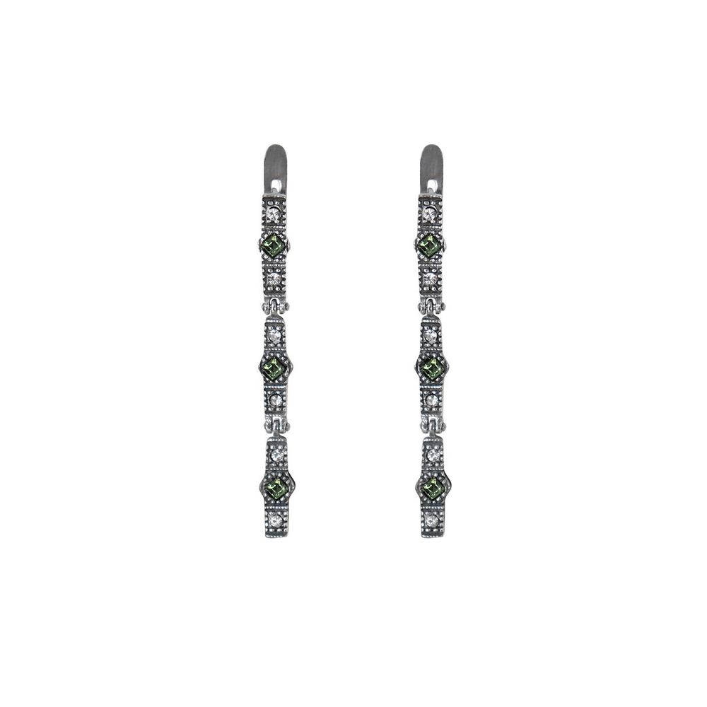 "Лента" серьги  в серебряном покрытии из коллекции "Стиль" от Jenavi с английским замком