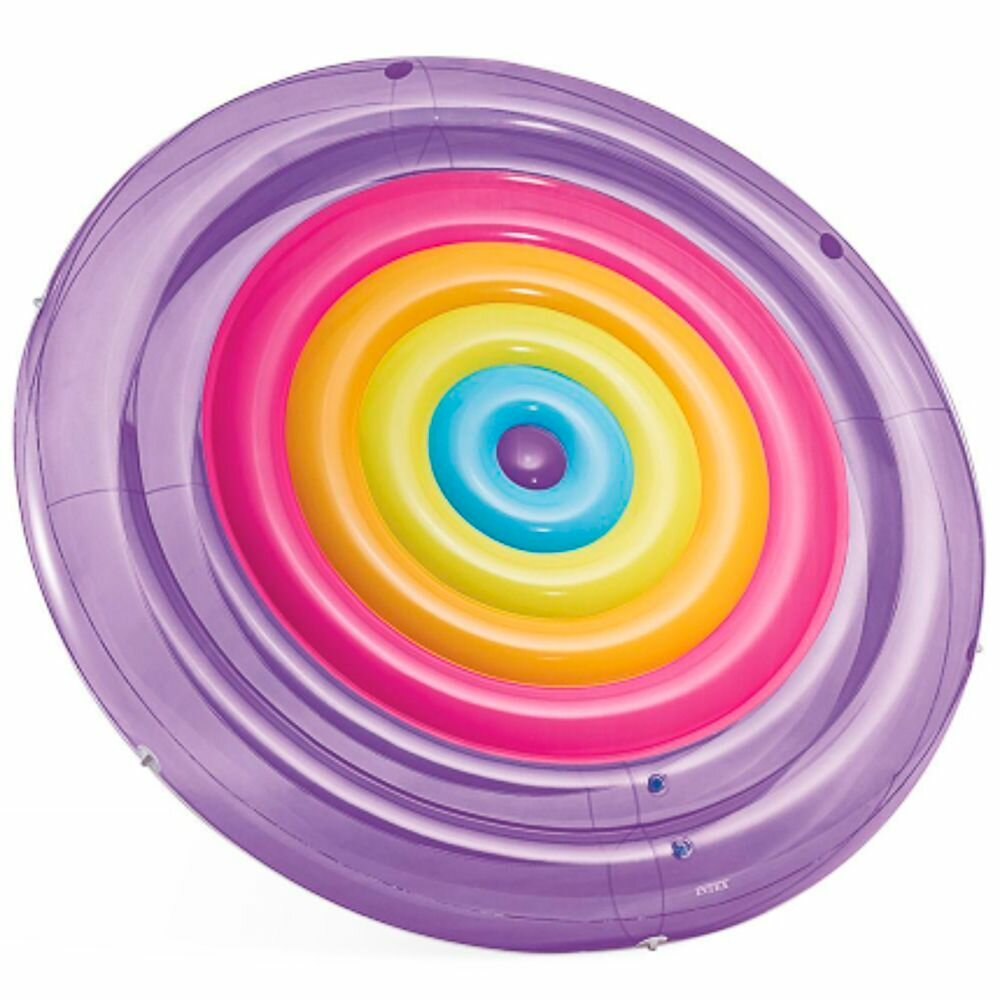 Плот надувной Intex 57285 Rainbow Fiesta Island 201х24 см / Матрас остров Интекс Радужная фиеста для бассейна и моря