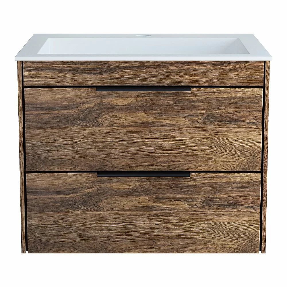 Тумба с раковиной Vincea Chiara 2D 60 VMC-2C2600CO/VCB-13600W тёмный дуб/раковина белая