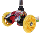 Самокат 3х-колес. 55 см, ручка макс. 62 см, желтый, колеса PU свет цветные, макс. вес 45 кг