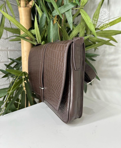 Сумка через плечо Hermes Messenger из Crocodile Porosus Ebene