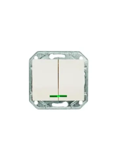 Выключатель 2-кл с подсветкой ProfiTec Corsa бежевый