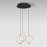 Подвесной светодиодный светильник Eurosvet Layla 50257/3 LED черный/ латунь