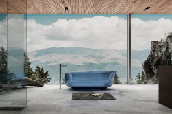 Прозрачная ванна ABBER Kristall AT9706Saphir синяя  170x80 см