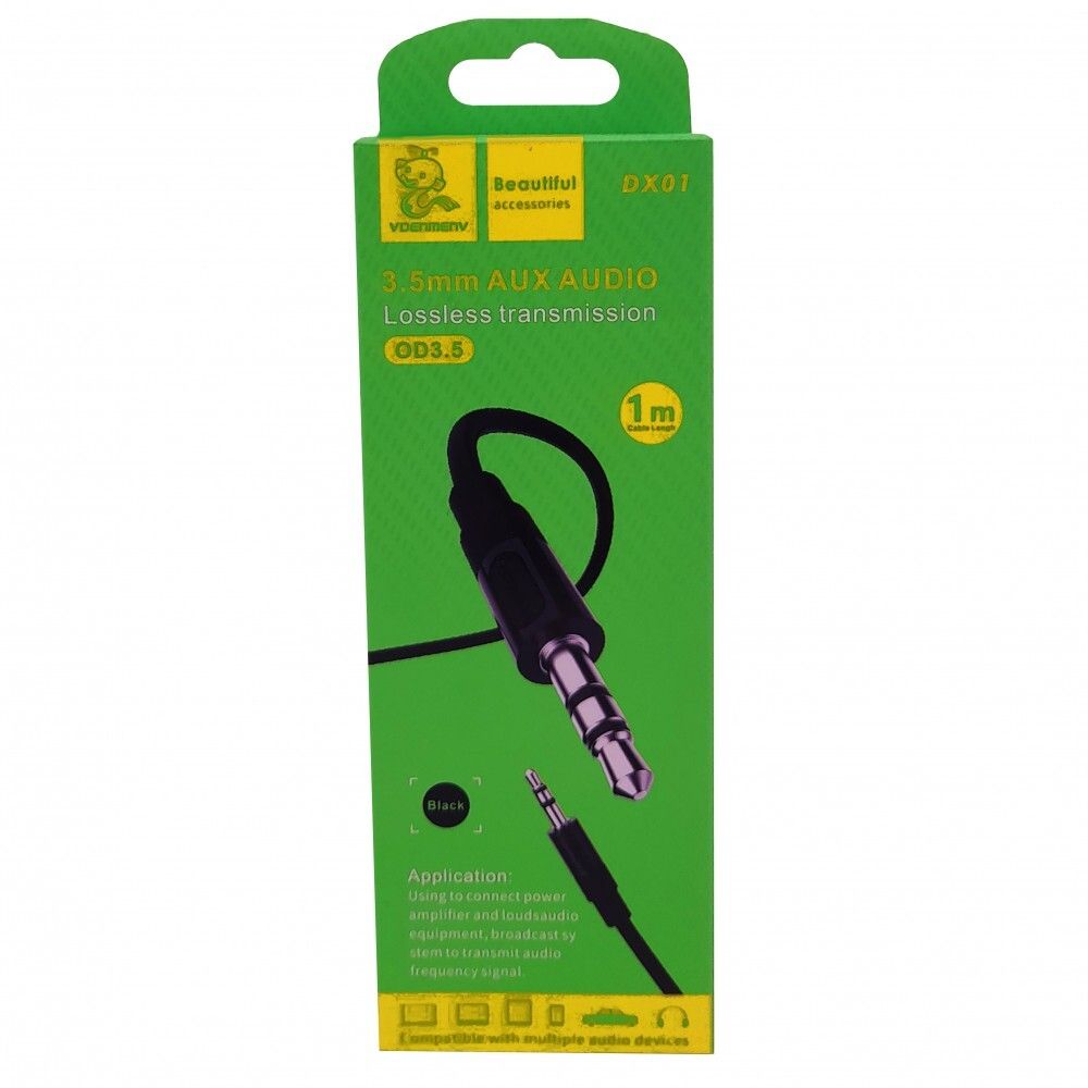Кабель AUX DENMEN DX01 1м Black