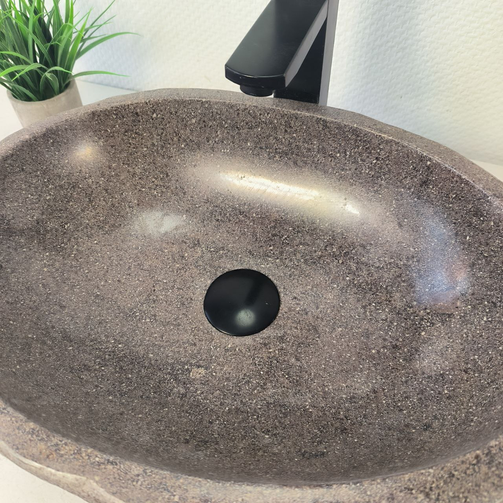 Раковина из речного камня RS-66099 48х34х15 из натурального камня