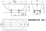 Стальная ванна 140х70 Kaldewei Saniform Plus 360-1 111500010001