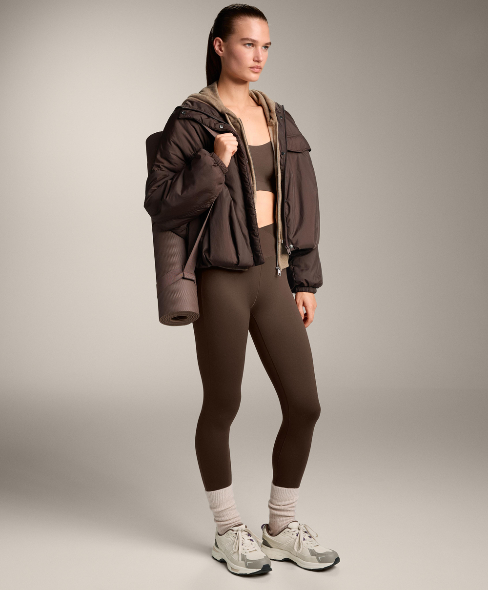 OYSHO Легинсы Perfect-adapt длиной до щиколотки с перекрещивающейся V-образной талией, темно-коричневый