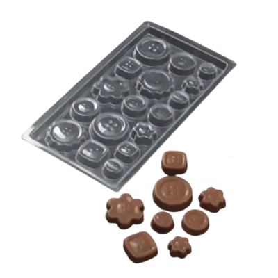 Форма для шоколада и конфет «Пуговки», 22х11 см, 17 ячеек, цвет прозрачный