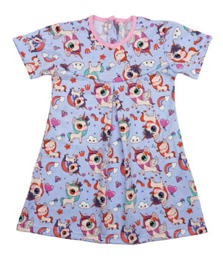 Платье 724/87 единорог, лаванда