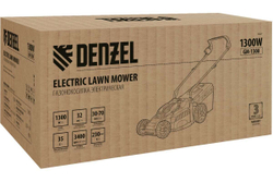 Электрическая газонокосилка Denzel gm-1300, 1300 вт, 35 л 96627