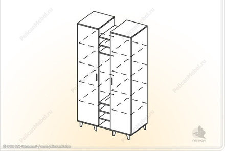 Шкаф 2-х створчатый Крафт ШК-2