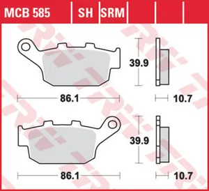 Колодки тормозные дисковые TRW MCB585SH