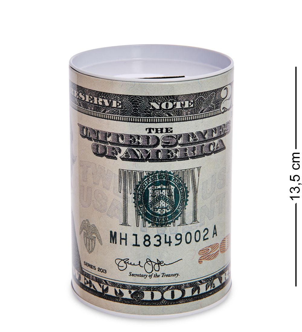 BX-221/3 Металлическая копилка «20 Долларов» 13,5см