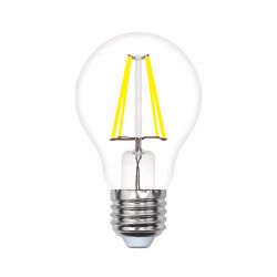 LED-A60-9W-4000K-E27-CL-SLF Лампа светодиодная. Форма A. прозрачная. Белый свет 4000K. ТМ Volpe