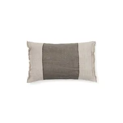 Чехол для подушки Lorin из льна зелёного цвета с бахромой 30 x 50 см