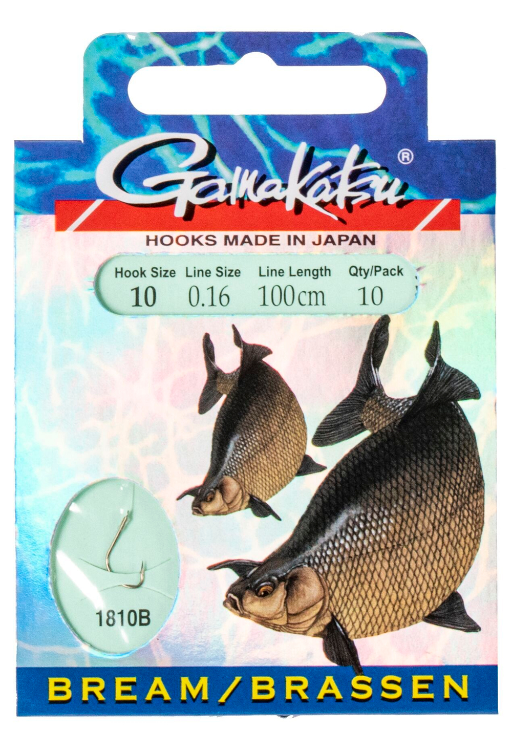 Крючки с поводком Gamakatsu Booklet BR. FEEDER 1810B разм. 10-0.16мм 100см 10шт.