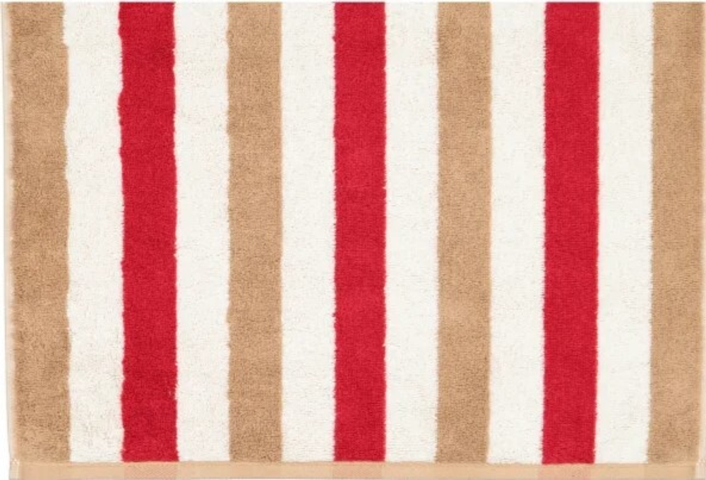 Полотенце 50х100 Cawo 6213 бежевое/красное